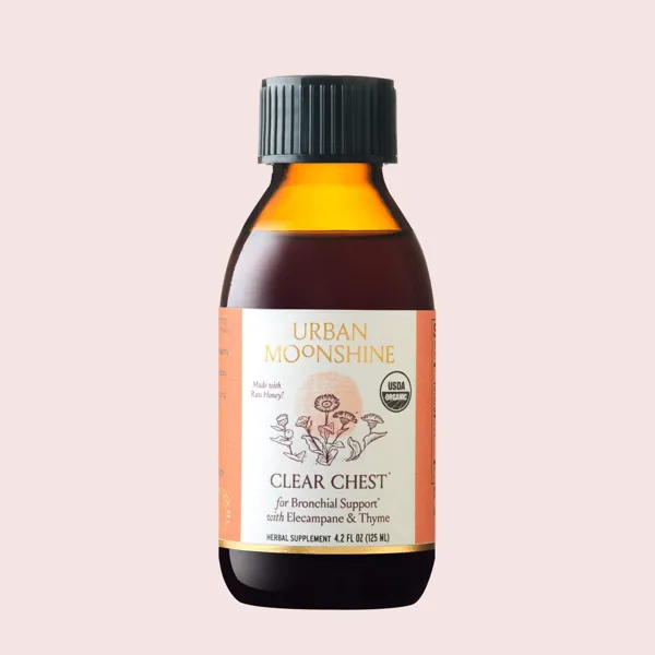 The Urban Moonshine Clear Chest Syrup bottle